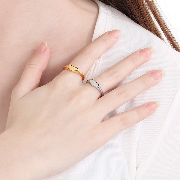 Minimalist Classic Style Heart Shape 304 Stainless Steel Rings