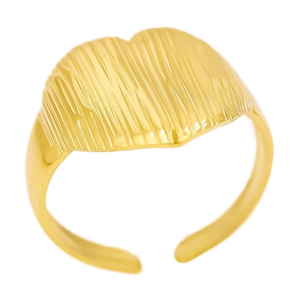 Minimalist Classic Style Solid Color 304 Stainless Steel 18K Gold Plated Polishing Rings