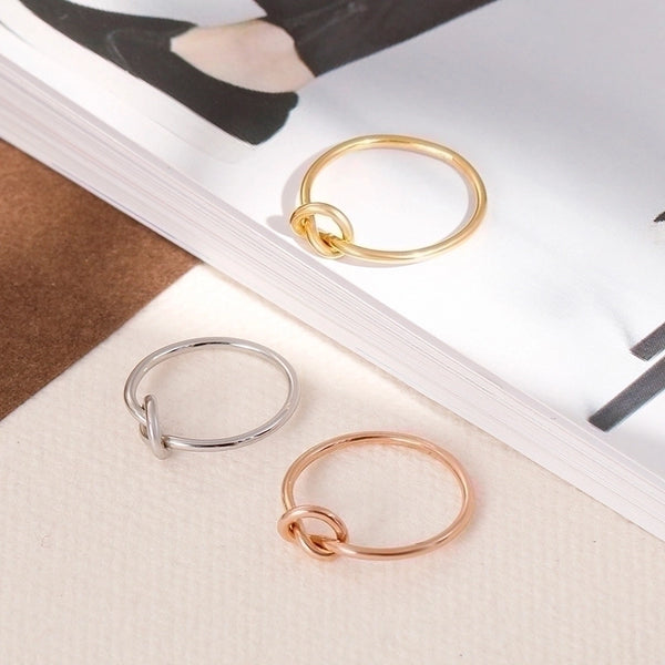 Minimalist Commute Solid Color Titanium Steel 18K Gold Plated Plating Rings