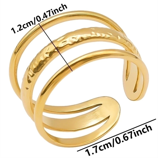 Minimalist Geometric 304 Stainless Steel 18K Gold Plated Polishing Plating Open Rings