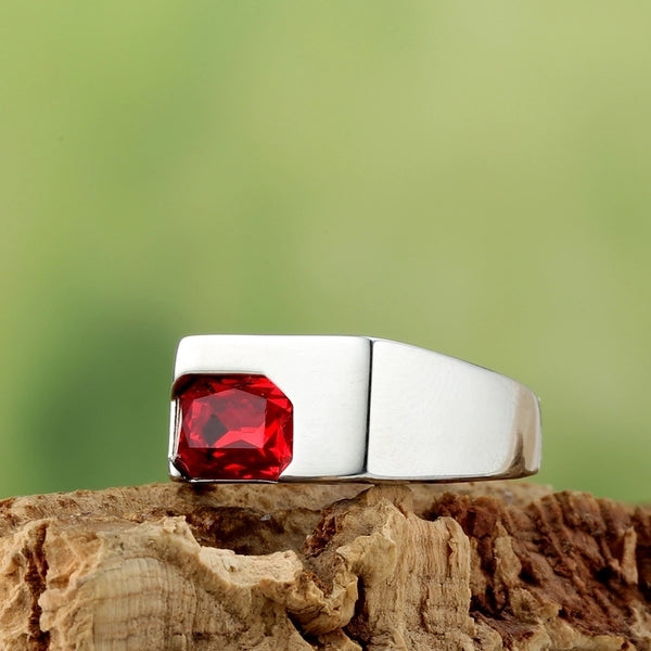 Minimalist Geometric Gem 316 Stainless Steel  Rings