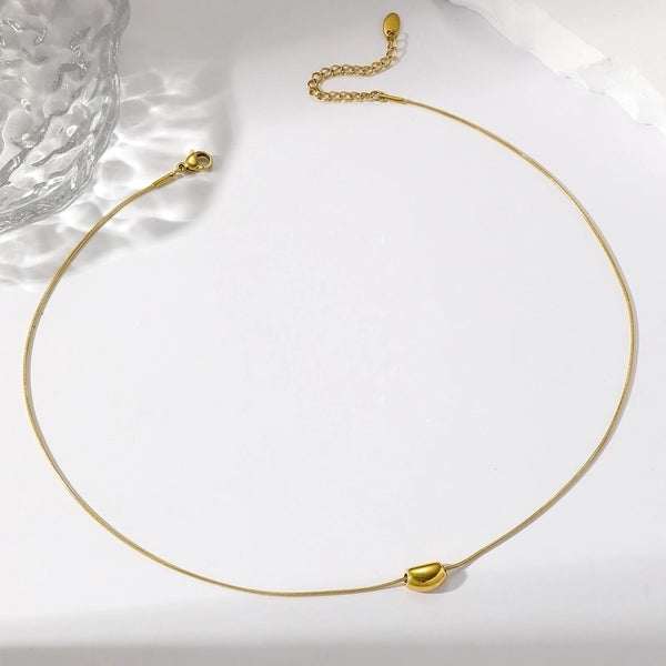 Minimalist Solid Color Stainless Steel 18K Gold Plated Plating Necklace