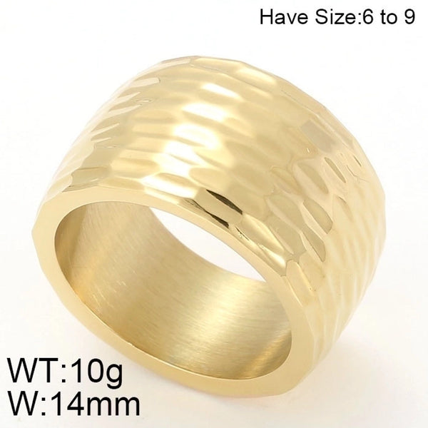 Minimalist Solid Color Stainless Steel 18K Gold Plated Plating Rings