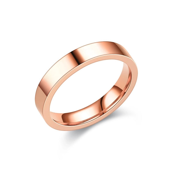 Minimalist Solid Color Stainless Steel 18K Gold Plated Rings