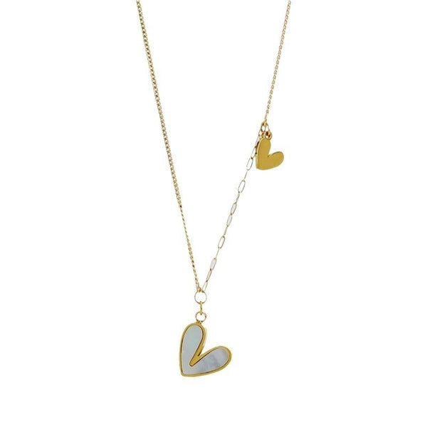 Sweet Heart Shape Floral Titanium Steel Plating Necklace