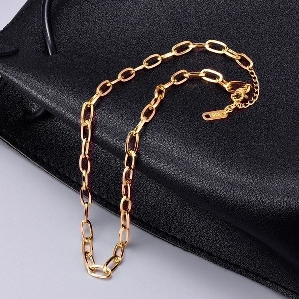 Wholesale Jewelry Thick Flat Chain Titanium Steel Necklace