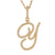 Wholesale Jewelry Zircon 26 English Letter Pendant Copper Necklace