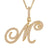 Wholesale Jewelry Zircon 26 English Letter Pendant Copper Necklace