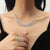 Wholesale Korean Copper Crystal Necklace Earring Two-piece Set