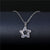 Wholesale Korean Style Peacock Leaves Water Droplets Stainless Steel Titanium Steel Platinum Plated Rhodium Plated Zircon Pendant Necklace