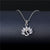 Wholesale Korean Style Peacock Leaves Water Droplets Stainless Steel Titanium Steel Platinum Plated Rhodium Plated Zircon Pendant Necklace