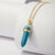 Wholesale New Multicolor Hexagonal Column Natural Stone Pendent Necklace