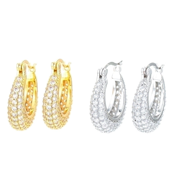 Wholesale New Style Full Diamond Zircon Copper Earrings