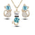 Wholesale Simple Cat Alloy Crystal Ear Stud Necklace Set