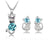 Wholesale Simple Cat Alloy Crystal Ear Stud Necklace Set