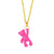 Wholesale Simple Solid Color Bear Pendant Copper Necklace