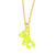 Wholesale Simple Solid Color Bear Pendant Copper Necklace