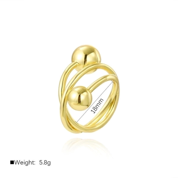 Minimalist Classic Style Solid Color Copper Plating Gold Plated Rings