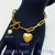 Wholesale Simple Style Heart Shape Stainless Steel Chain 18k Gold Plated Bracelets Necklace