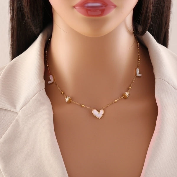 Wholesale Simple Style Heart Shape Stainless Steel Plating Gold Plated Bracelets Earrings Necklace