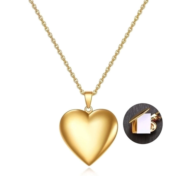 Wholesale Simple Style Heart Shape Titanium Steel Plating Gold Plated Pendant Necklace