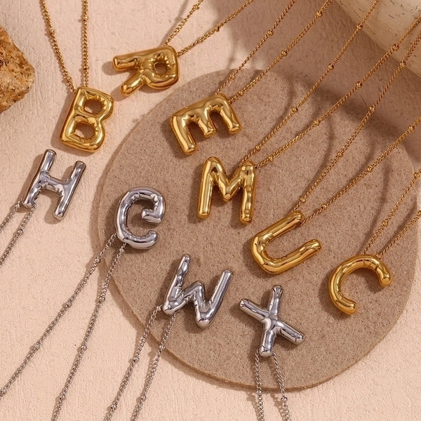 Wholesale Simple Style Letter Stainless Steel Plating 18k Gold Plated Pendant Necklace