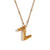 Wholesale Simple Style Letter Stainless Steel Plating 18k Gold Plated Pendant Necklace