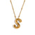 Wholesale Simple Style Letter Stainless Steel Plating 18k Gold Plated Pendant Necklace