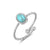 Wholesale Simple Style Oval Stainless Steel Plating Inlay Turquoise Open Rings