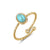 Wholesale Simple Style Oval Stainless Steel Plating Inlay Turquoise Open Rings