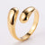 Wholesale Simple Style Solid Color Stainless Steel 18k Gold Plated Open Ring