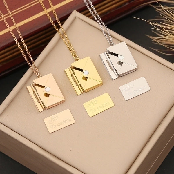 Wholesale Simple Style Solid Color Stainless Steel Gold Plated Pendant Necklace