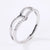 Wholesale Simple Style V Shape Titanium Steel Zircon Rings