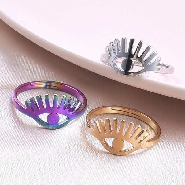 Wholesale Streetwear Eye Stainless Steel Open Ring