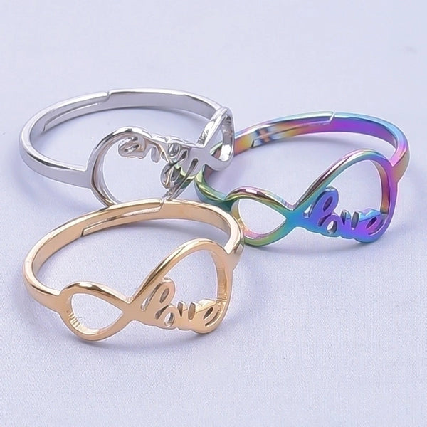 Wholesale Streetwear Letter Stainless Steel Open Ring