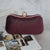 Wine Red Green Dark Blue Flannel Solid Color Rhinestone Square Evening Bags