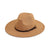 Wine Red Hat New Belt Word Buckle Top Hat Autumn And Winter Woolen Jazz Hat Wide-brimmed Sun Hat