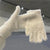 Winter Cycling Warm Gloves Imitation Rabbit Fur Plush  Women's Velvet Gloves Cute Finger Cold-proof Solid Color Gloves