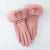 Winter Gloves For Women Fleece-lined Thick Cute Windproof Plush De Velvet Rabbit Fur Gloves For Riding And Driving Warm Touch Screen