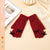 Winter New Five-finger Solid Color Warm Knitted Gloves Women's Bow Student Cold-proof Wool Gloves