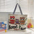 Women's All Seasons Canvas Animal Streetwear Square Zipper Shoulder Bag