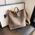 Women's All Seasons Canvas Solid Color Classic Style Sewing Thread Square Open Handbag