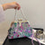 Women's All Seasons Flannel Floral Elegant Vacation Streetwear Sewing Thread Shell Clasp Frame Handbag