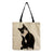 Women's All Seasons Linen Cat Simple Style Square Open Canvas Bag