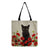 Women's All Seasons Linen Cat Simple Style Square Open Canvas Bag