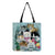 Women's All Seasons Linen Cat Simple Style Square Open Canvas Bag