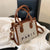 Women's All Seasons Pu Leather Canvas Basic Handbag