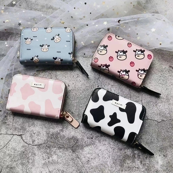 Women's All Seasons Pu Leather Color Block Cute Square Zipper Card Holder