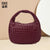 Women's All Seasons Pu Leather Solid Color Basic Oval Zipper Handbag