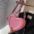 Women's All Seasons Pu Leather Solid Color Streetwear Heart-shaped Zipper Shoulder Bag